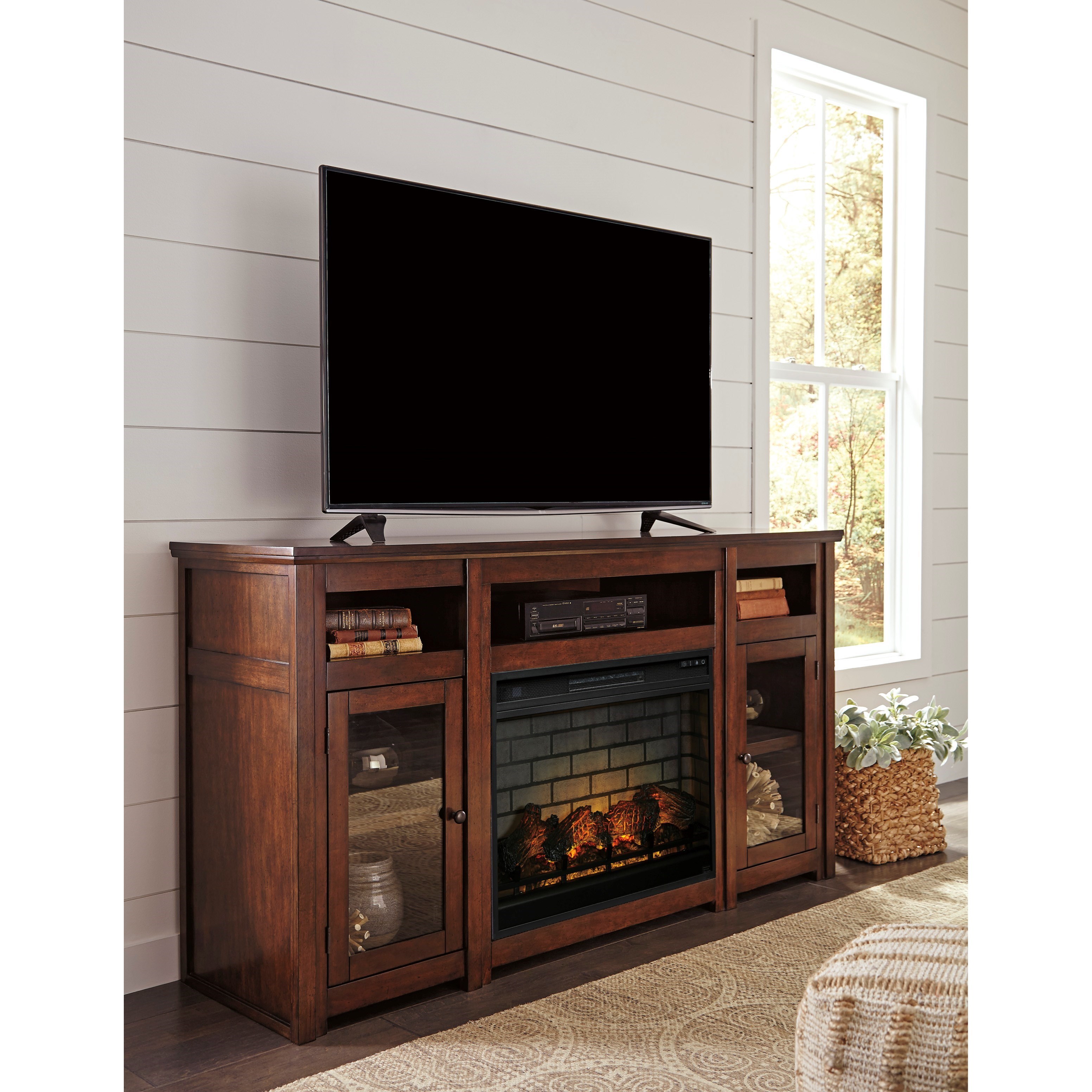 Signature Design by Ashley Harpan Transitional Extra Large TV Stand